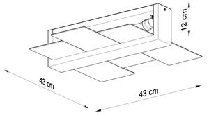 Plafonieră LED HERA Brilagi, 2 x E27, 7,5 W, 230 V, wenge