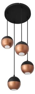 Lustră LED pe cablu MIDWAY 4xGU10/4,8W/230V negru/cupru