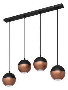 Lustră LED pe cablu MIDWAY 4xGU10/4,8W/230V negru/cupru