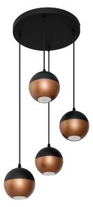Lustră LED pe cablu MIDWAY 4xGU10/4,8W/230V negru/cupru