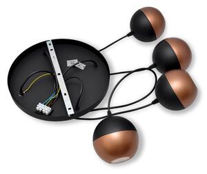 Lustră LED pe cablu MIDWAY 4xGU10/4,8W/230V negru/cupru