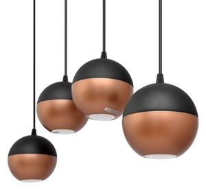 Lustră LED pe cablu MIDWAY 4xGU10/4,8W/230V negru/cupru