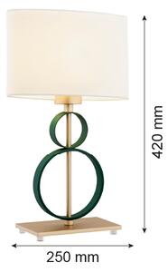 Lampă de masă PERSEO 1xE27/15W/230V crem/verde Argon 8317