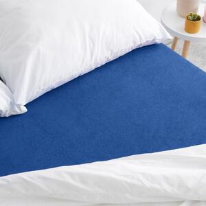 Goldea cearceafuri de pat din terry cu elastic - albastru închis 90 x 200 cm