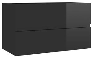 Dulap de chiuvetă, negru extralucios, 80x38,5x45 cm, PAL
