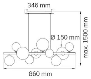 Lustră LED pe cablu VILLA 10xG9/3W/230V negru/crom Wofi 6014.10.24.9000