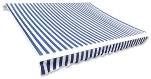 Pânză copertină, albastru & alb, 6x3 m (cadrul nu este inclus)