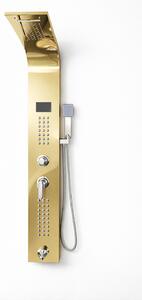 Panel de dus cu hidromasaj din inox Auriu