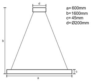 Lustră LED dimabilă pe cablu LED/85W/230V 3000-6500K + telecomandă
