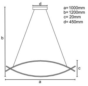 Lustră LED dimabilă pe cablu LED/70W/230V 3000-6500K + telecomandă