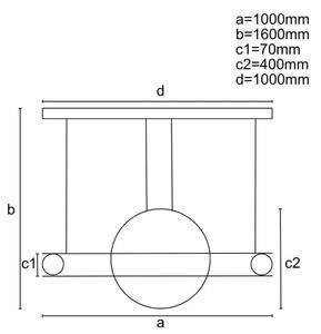Lustră LED dimabilă pe cablu LED/95W/230V 3000-6500K + telecomandă