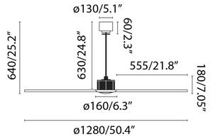Ventilator LED de tavan FARO 33395-10 JUST FAN LED/16W/230V d. 128 cm + telecomandă