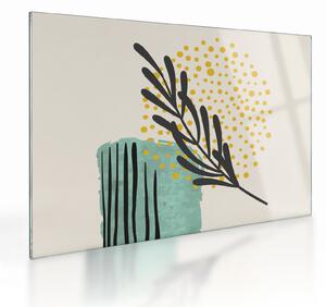 Tablou pe sticlă - Foi de rezumat N⁰3 (70x50 cm)