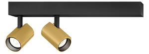 Wever & Ducré Lighting WEVER DUCRÉ Spot LED Ceno negru/auriu 2.700 K cu 2 becuri, reglabil, Negru, Camera de zi / sufragerie, Aluminiu, Modern