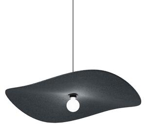Wever & Ducré Lighting WEVER & DUCRÉ Lampă suspendată Wave Soft 3.0 din pâslă antracit 100 cm, reglabil, Negru, Camera de zi / sufragerie, Țesătură / Textil, Modern