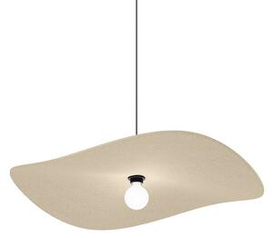 Wever & Ducré Lighting WEVER & DUCRÉ Lampă suspendată Wave Soft 3.0 din pâslă, culoare calcar, reglabil, Bej, Camera de zi / sufragerie, Țesătură / Textil, Modern