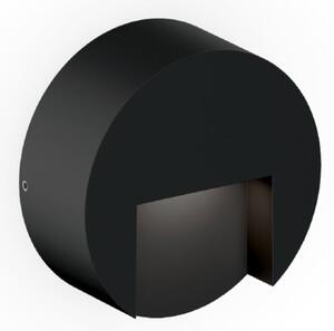 Wever & Ducré Lighting WEVER DUCRÉ Lampa de perete pentru exterior cu LED Reto Round 0,8 negru mat, reglabil, Negru, Aluminiu, Modern, Soclu de perete jos