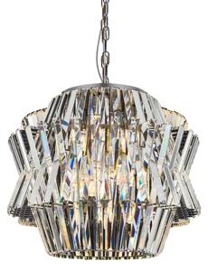 Lustră de cristal pe lanț CROWN 12xE14/40W/230V crom