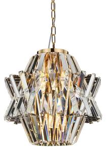 Lustră de cristal pe lanț CROWN 4xE14/40W/230V auriu