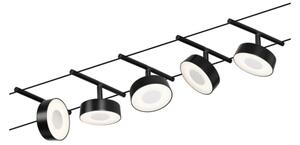 Paulmann 94479 - Set 5x LED/5W, sistem complet cu cablu CIRCLE, 230V, negru