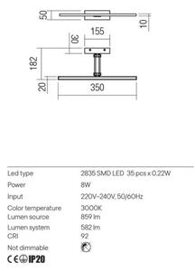 Aplică LED pentru tablouri LINEAR Redo 01-3460 LED/8W/230V 35 cm CRI 92 alb