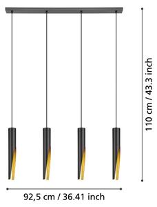 Lustră LED pe cablu Eglo 900873 BARBOTTO 4xGU10/4,5W/230V negru/auriu