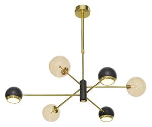 Lustră pe tijă Jupiter 1966 MOKA 3xGU10/10W/230V + 3xG9/10W/230V auriu/negru/bej