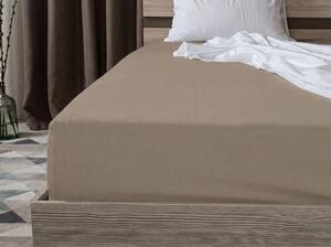 Cearsaf din bumbac cu elastic STANDARD 90 x 200 cm maro