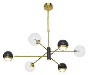 Jupiter 1967 - Lustră pe tijă MOKA, 3xGU10/10W/230V + 3xG9/10W/230V, auriu/negru/transparent