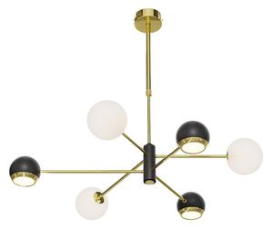 Jupiter 1965 - lustră cu tijă MOKA, 3xGU10/10W/230V + 3xG9/10W/230V, auriu/negru/alb