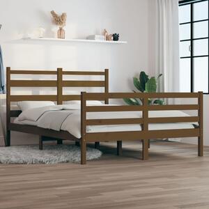 Cadru de pat, 120x200 cm, lemn masiv de pin, maro miere