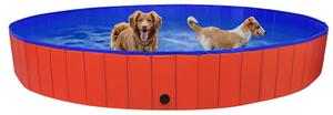 Piscină pentru câini pliabilă, roșu, 300 x 40 cm, PVC