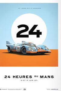 Imprimare de artă Porsche 917 - Gulf - 24 Hours Of Le Mans - 1971, Automobilist, 21 × 30 cm