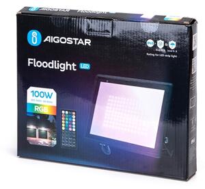 Aigostar - Proiector LED RGB 100W, 230V, IP65 + telecomandă