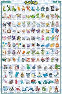 Poster Pokemon - Hoenn Pokemon English, 61 × 91.5 cm
