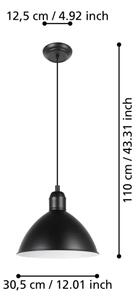 Lustră pe cablu Eglo 43878 PRIDDY 1xE27/40W/230V