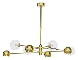 Lustră pe tijă Jupiter 1970 MOKA 4xGU10/10W/230V + 4xG9/10W/230V auriu/transparent