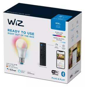 Bec LED RGBW dimabil WiZ A60 E27/8,5W/230V 2200-6500K CRI 90 Wi-Fi + telecomandă
