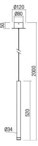 Lustră LED pe cablu MADISON Redo 01-2045 LED/4W/230V negru