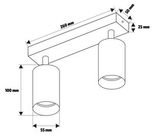 Brilagi - Spot aplicat SELE, 2x GU10/30W/230V, alb/decor stejar
