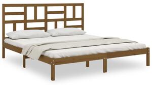 Cadru de pat Super King 6FT, maro miere, 180x200 cm, lemn masiv