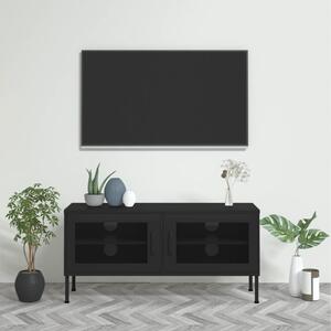 Comodă TV, negru, 105x35x50 cm, oțel