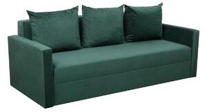 Canapea Ioana Eco 3 locuri cu brate Green Velvet