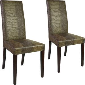 Set 2 scaune gri Java piele ecologica 47/57/99 cm