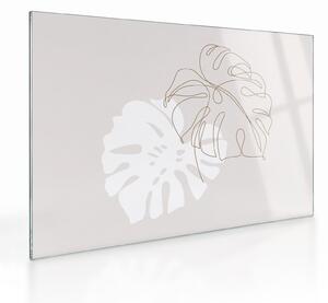 Tablou pe sticlă - Linia de artă monstera N⁰2 (70x50 cm)
