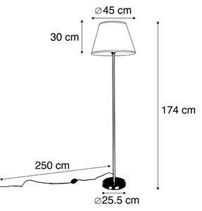 Lampă de podea modernă din oțel cu umbră plisată albă 45 cm - Simplo