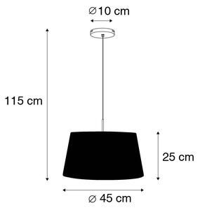 Lampă suspendată modernă din oțel cu umbră 45 cm negru - Combi 1