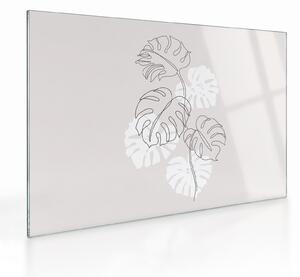 Tablou pe sticlă - Linia de artă monstera N⁰3 (70x50 cm)