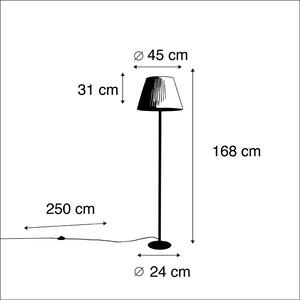 Lampă de podea modernă neagră cu umbră plisată albă 45 cm - Simplo