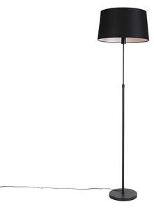Lampă de podea neagră cu umbră de in negru reglabilă 45cm - Parte